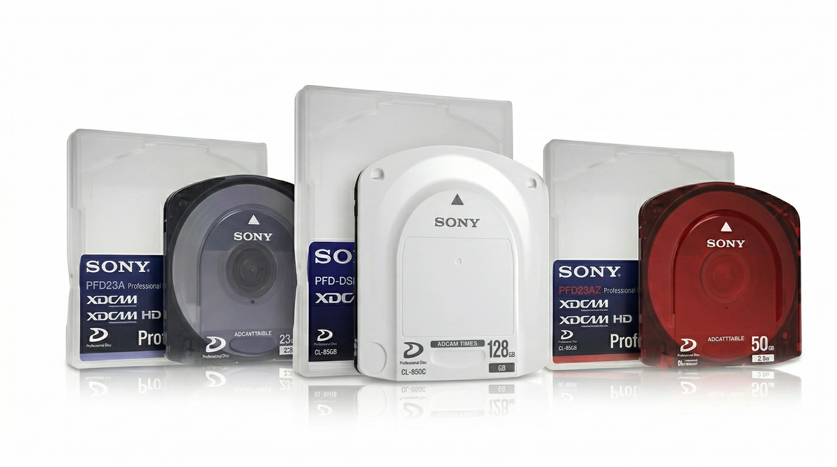 Sony XDCAM Professional Disc cartridges and cases